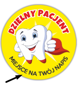 naklejki dzielny pacjent z logo